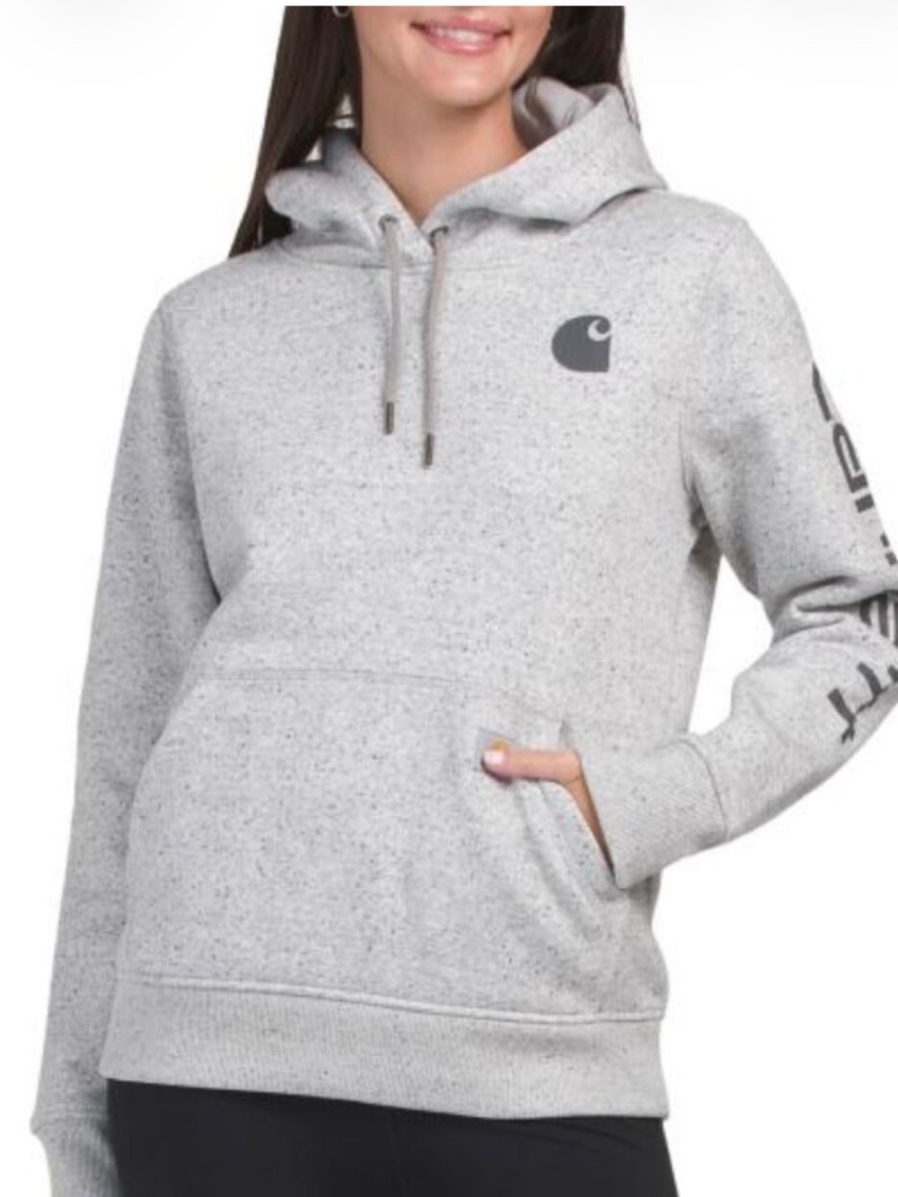 Carhartt Clarksburg Graphic Sleeve Hoodie Ladies Heathered Gray Size Large